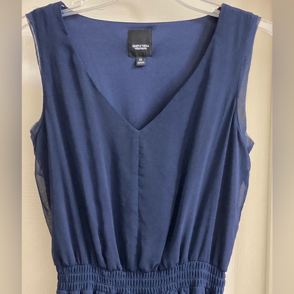 Simply Vera Vera Wang Sleeveless V Neck Shark-bite Hem Dress Size XS - Picture 3 of 12